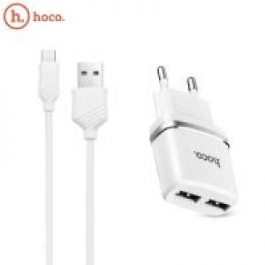 Hoco 2 USB įkrovikis 2.4A + Type C kabelis kaina 10